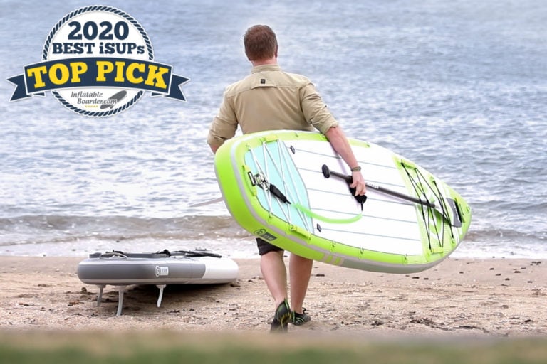 iROCKER All-Around 11 SUP paddle board review - Includes badge that reads "2020 Top Pick SUP"