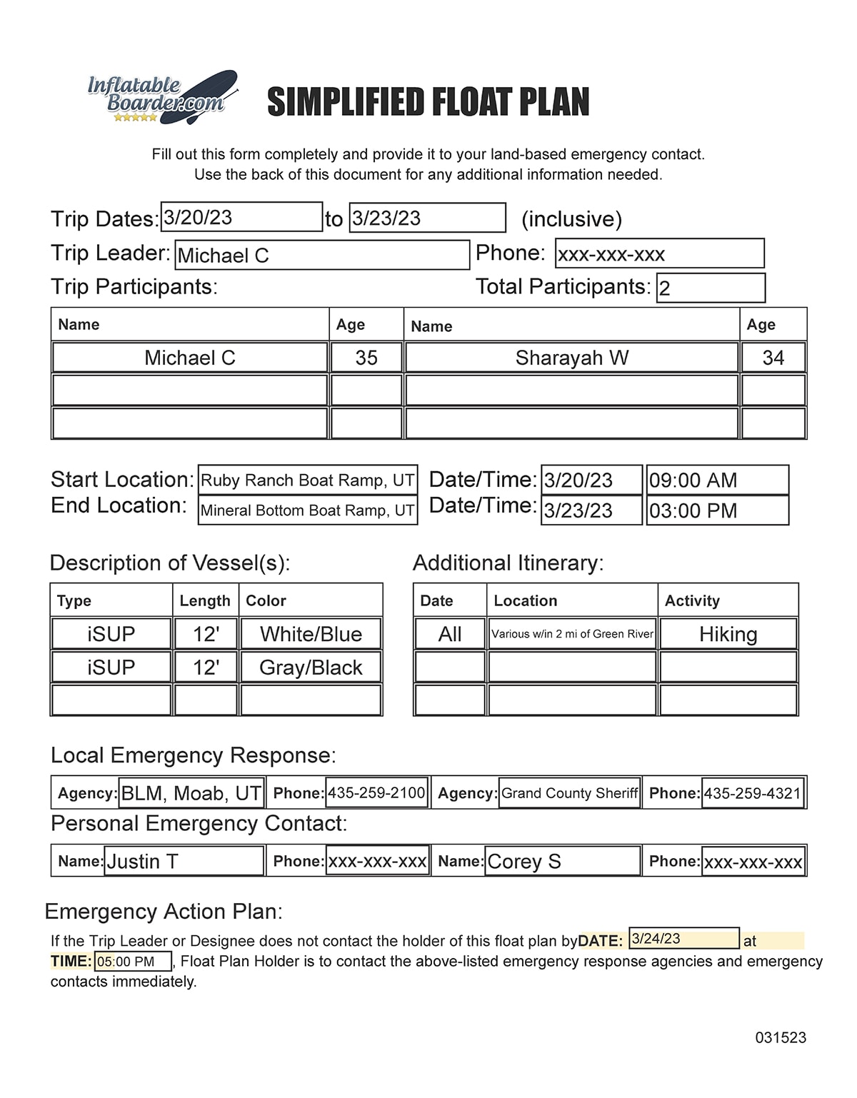 float plan