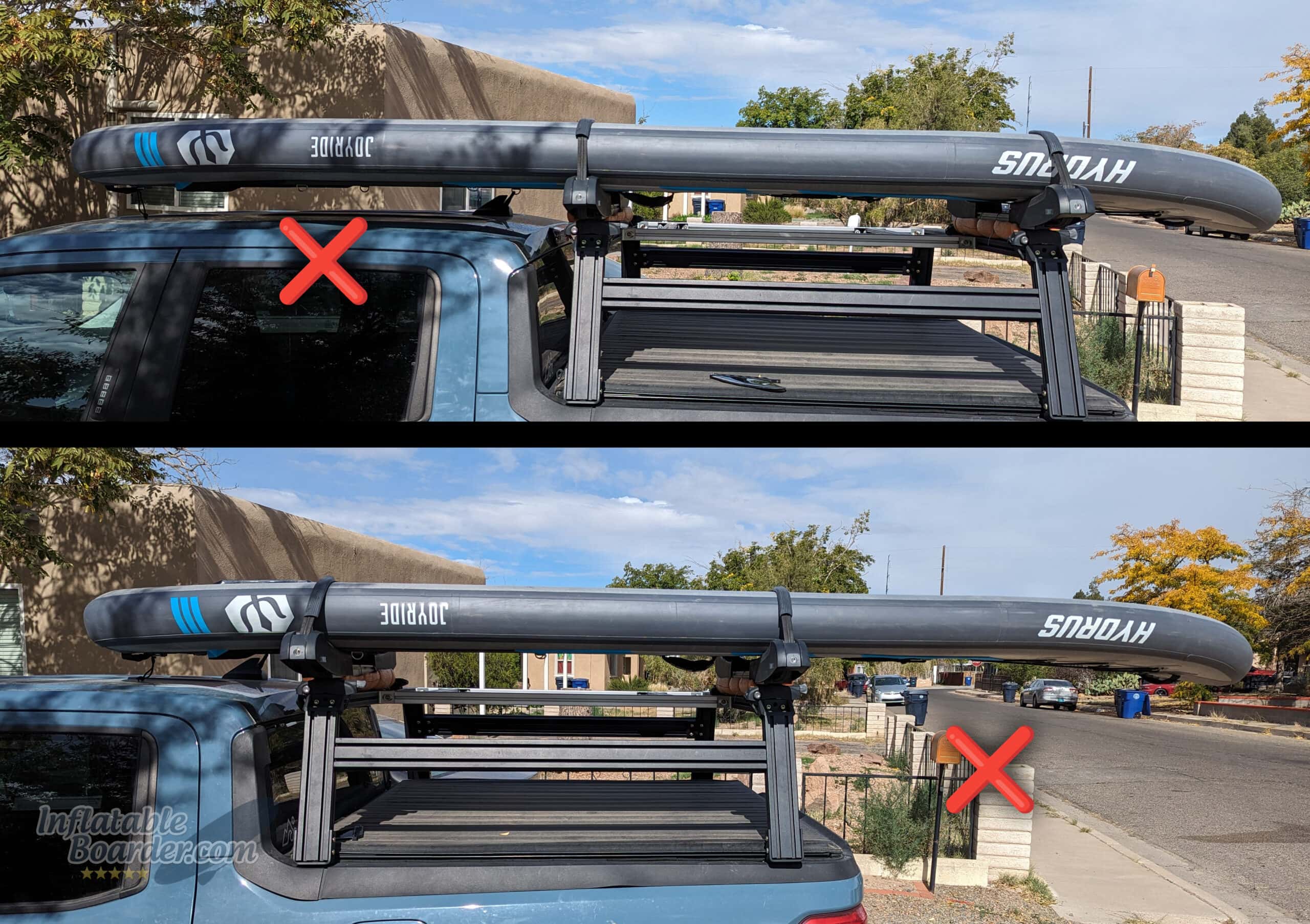 always evenly support the SUP on your vehicle
