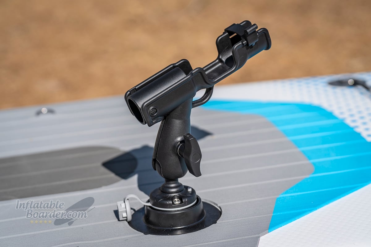Glide Angler Core Backwater iSUP review - fishing rod holder
