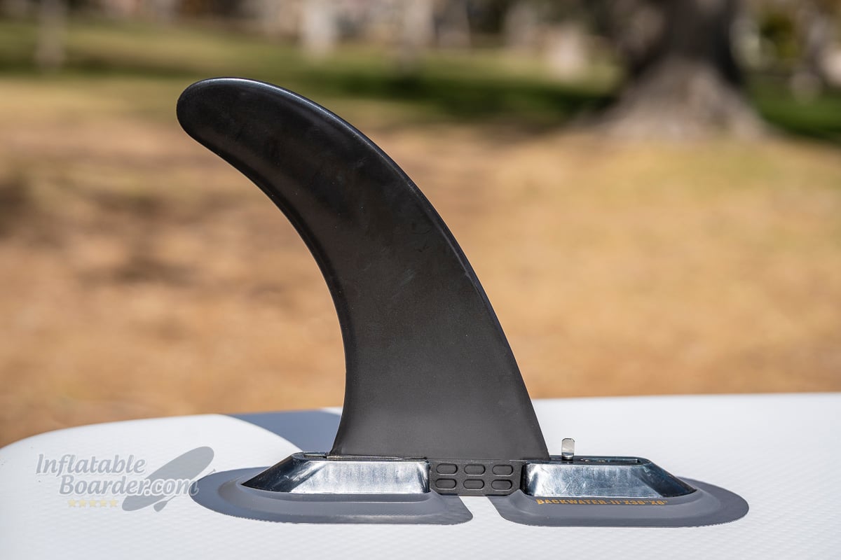 Glide Angler Core Backwater iSUP review - fin