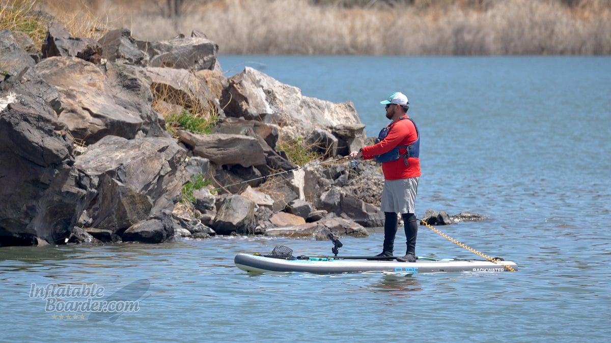 Glide Angler Core Backwater iSUP review - fishing