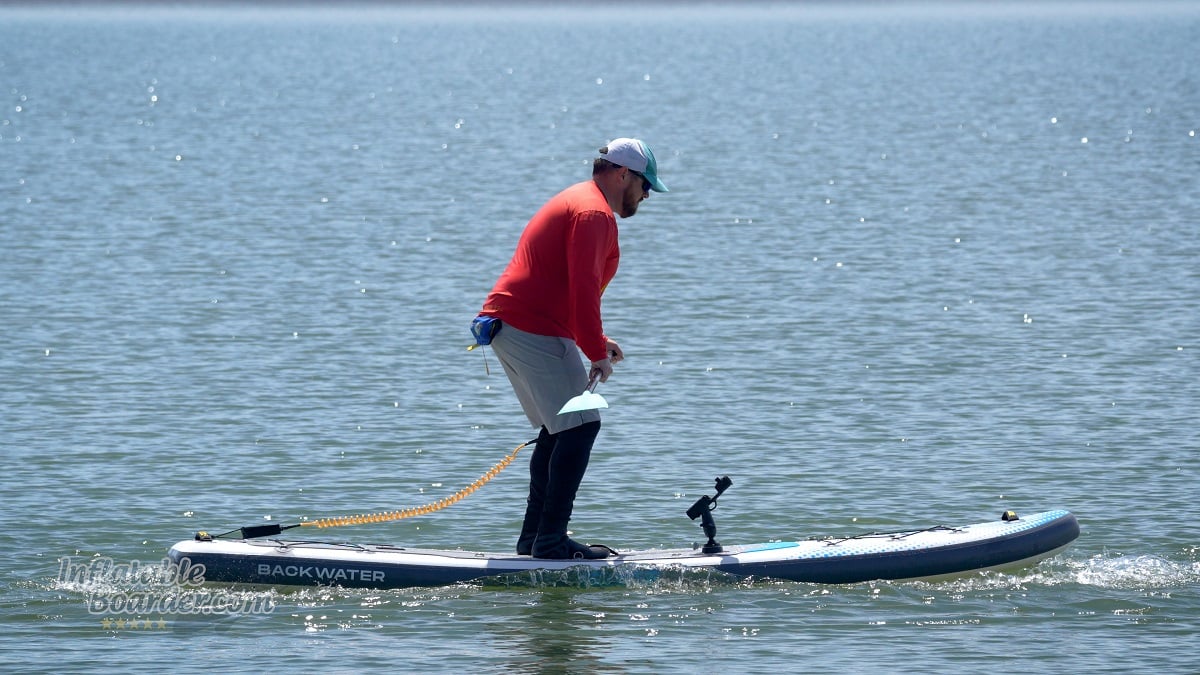 Glide Angler Core Backwater iSUP review - flex