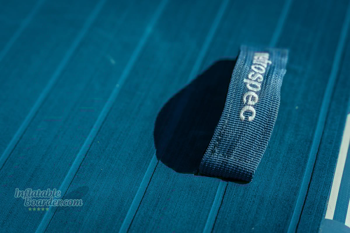 Retrospec June Fishing iSUP review - deck pad and side handles