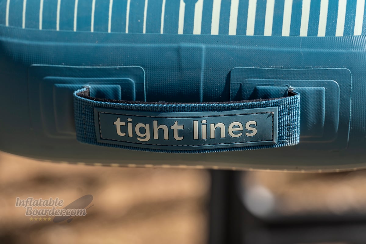 Retrospec June Fishing iSUP review - rear handle "Tight Lines"