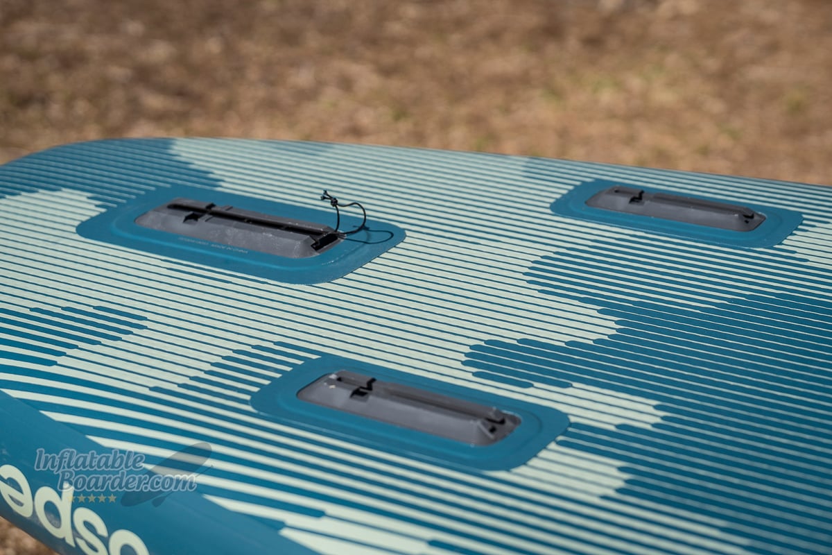 Retrospec June Fishing iSUP review - fin boxes