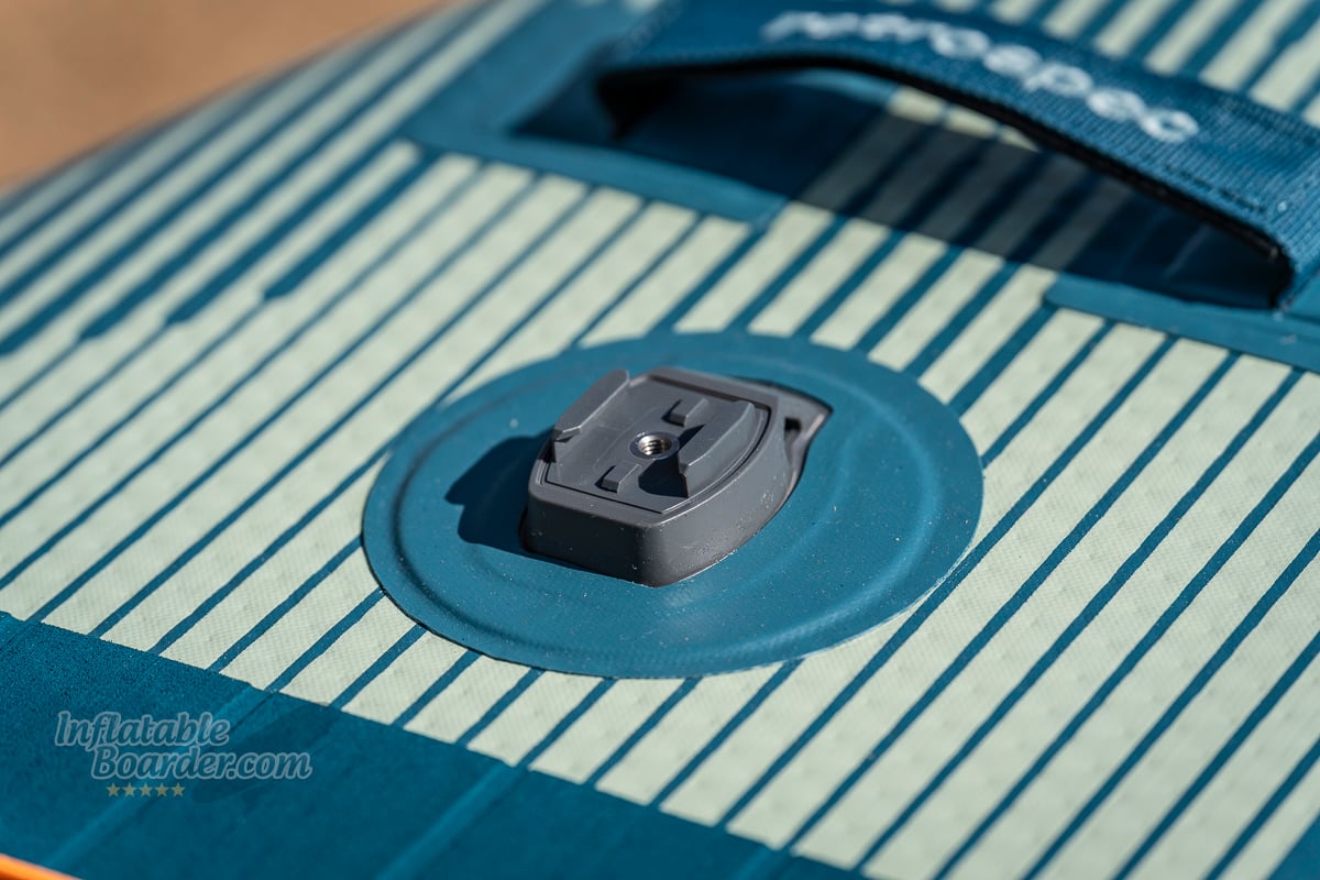 Retrospec June Fishing iSUP review - threaded GoPro mount
