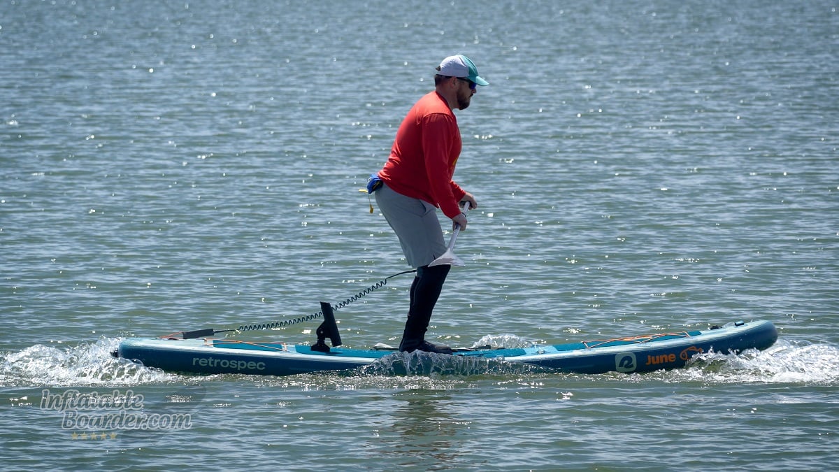 Retrospec June Fishing iSUP review - flex