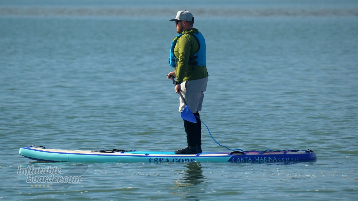 Sea Gods Carta Marina CX iSUP Review - rigid on the water