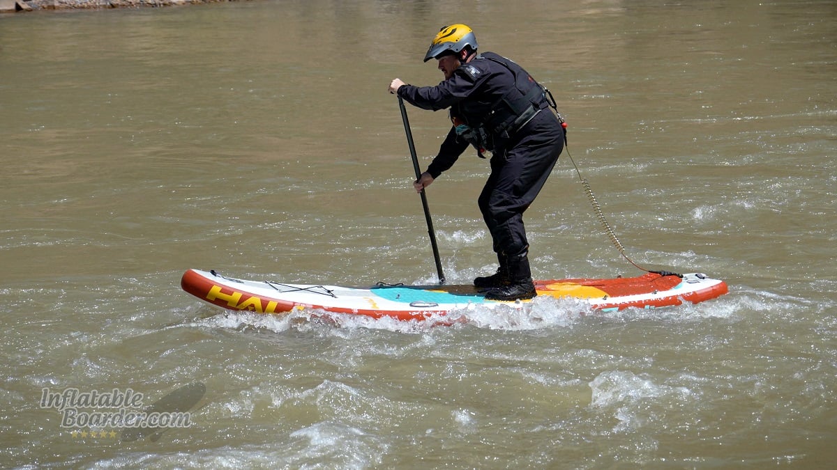 Hala Radito whitewater iSUP review - ferrying