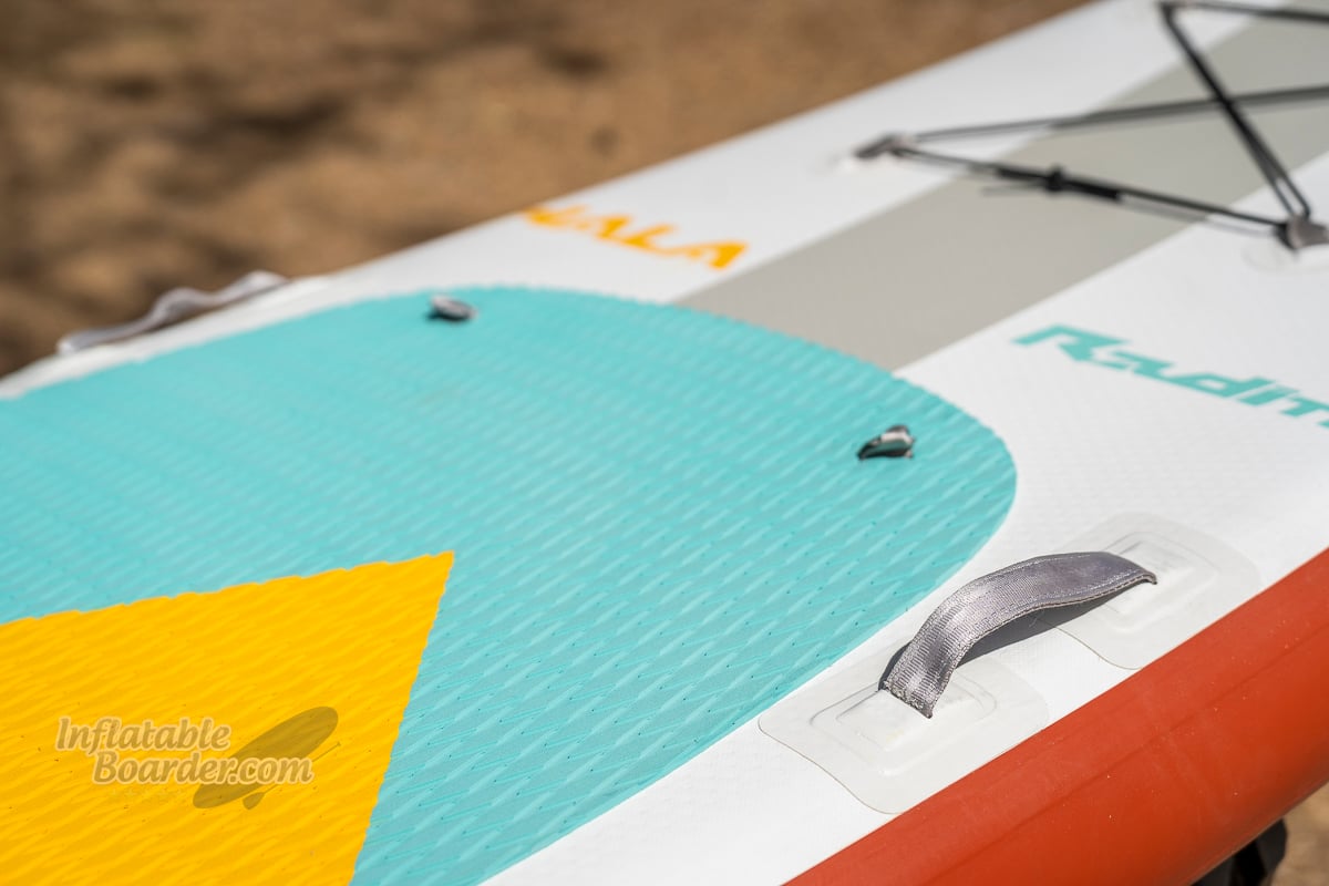 Hala Radito whitewater iSUP review - handles and tie downs