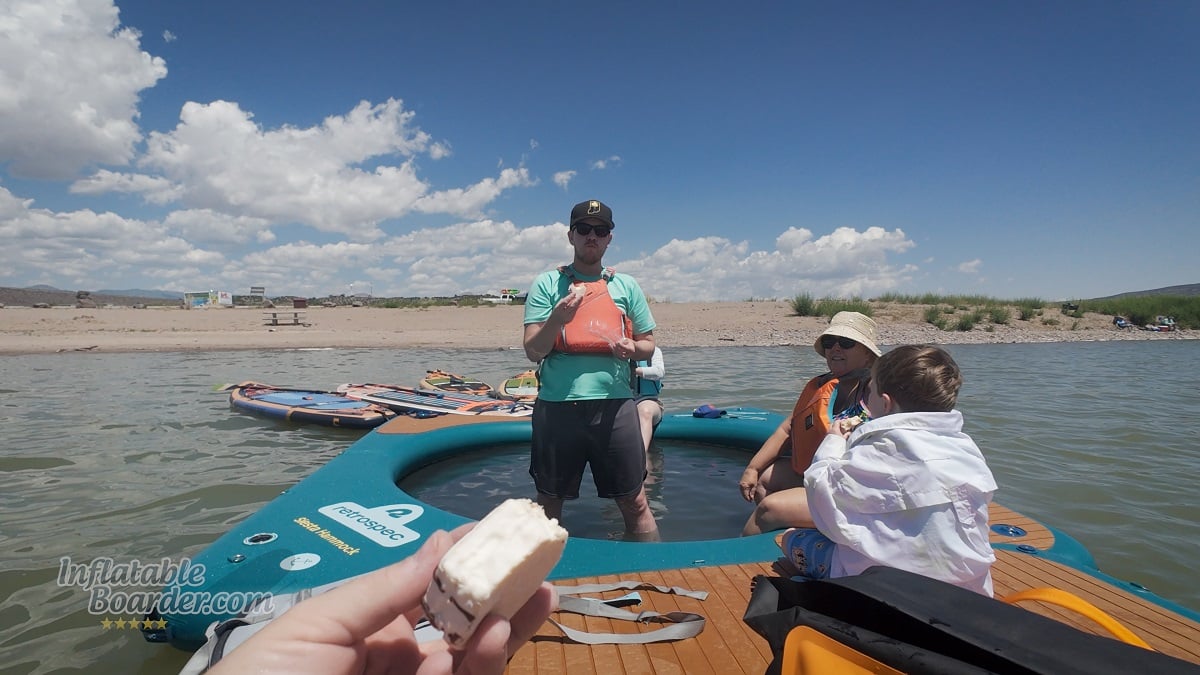 Retrospec Siesta Docks and Hammocks Review - sharing a treat